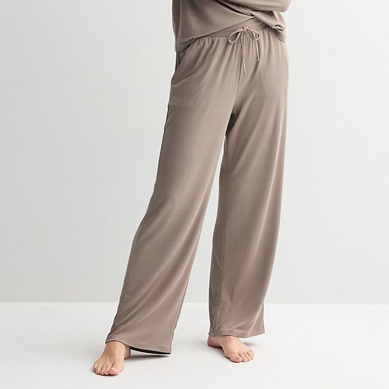 Women's Sonoma Goods For Life® Ribbed Open Leg Pajama Pants