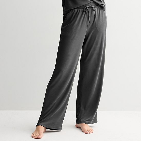 Women's Sonoma Goods For Life® Ribbed Open Leg Pajama Pants