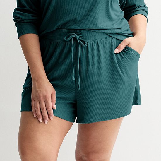 Plus Size Sonoma Goods For Life® Ribbed Pajama Shorts