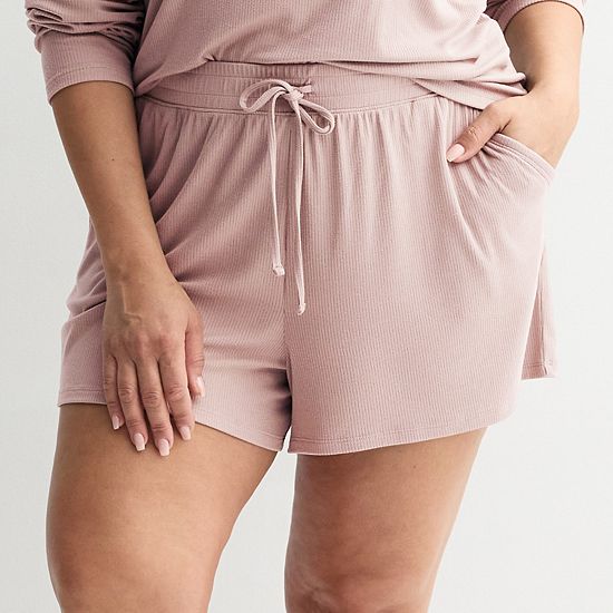 Plus Size Sonoma Goods For Life® Ribbed Pajama Shorts