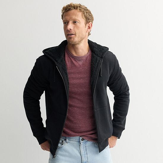 Men's Sonoma Goods For Life® High-Pile Fleece Full Zip Hoodie