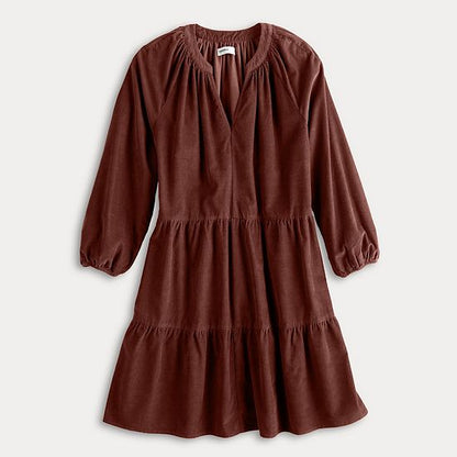 Petite Sonoma Goods For Life® Tiered Corduroy Mini Dress