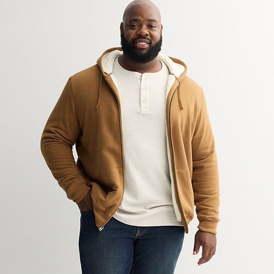 Big & Tall Sonoma Goods For Life® High-Pile Fleece Full-Zip Hoodie