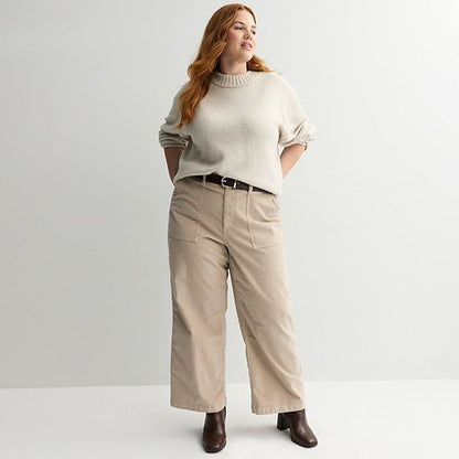 Plus Size Sonoma Goods For Life® Corduroy Utility Wide Leg Pants