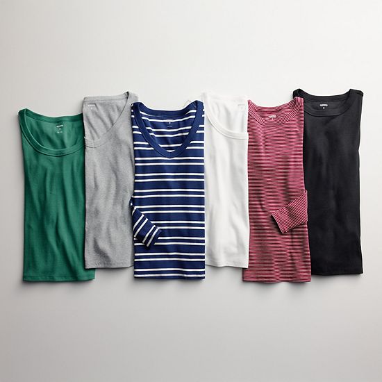 Women's Sonoma Goods For Life® Rib Long Sleeve Scoop Neck Tee