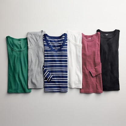 Women's Sonoma Goods For Life® Rib Long Sleeve Scoop Neck Tee