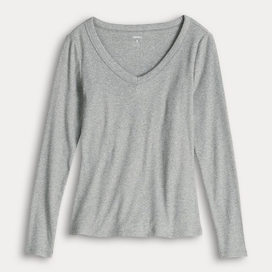 Women's Sonoma Goods For Life® Long Sleeve V-Neck Tee