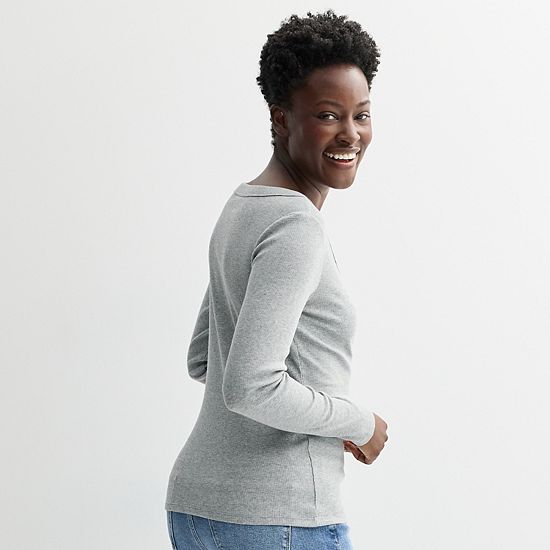 Women's Sonoma Goods For Life® Long Sleeve V-Neck Tee