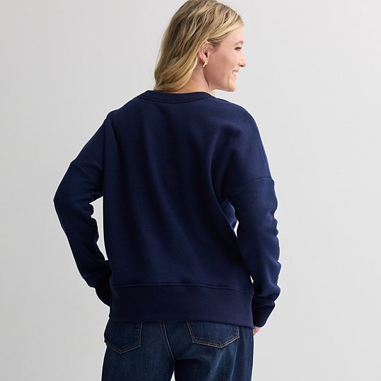 Women's Sonoma Goods For Life® Relaxed Fleece V-Neck Sweatshirt