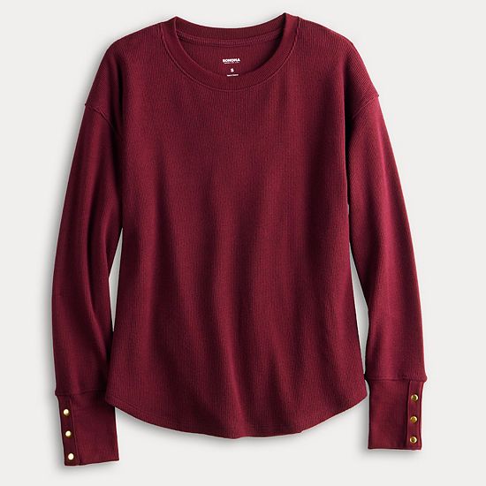 Petite Sonoma Goods For Life® Cozy Waffle Pullover