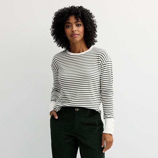 Petite Sonoma Goods For Life® Cozy Waffle Pullover