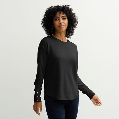 Petite Sonoma Goods For Life® Cozy Waffle Pullover