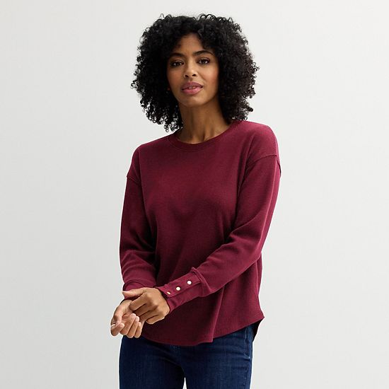Petite Sonoma Goods For Life® Cozy Waffle Pullover