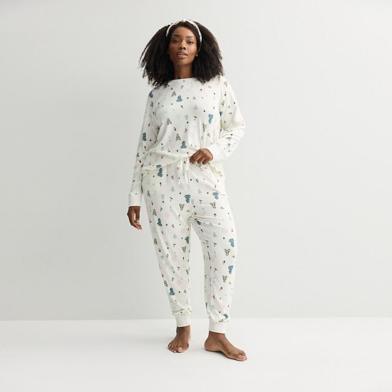Plus Size Sonoma Goods For Life® 2 Pack Pajama Top & Pajama Bottoms Set