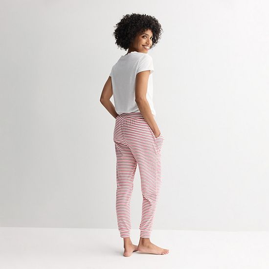 Women's Sonoma Goods For Life® Ribbed Cuffed Holiday Pajama Pants