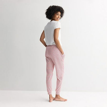 Women's Sonoma Goods For Life® Ribbed Cuffed Holiday Pajama Pants