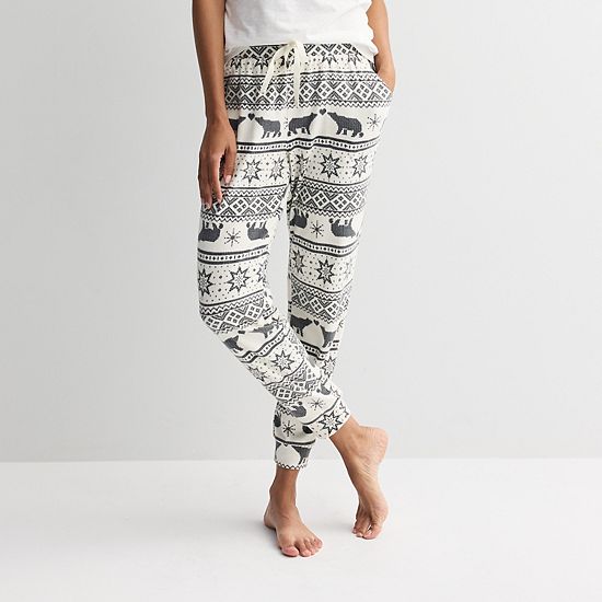 Women's Sonoma Goods For Life® Ribbed Cuffed Holiday Pajama Pants