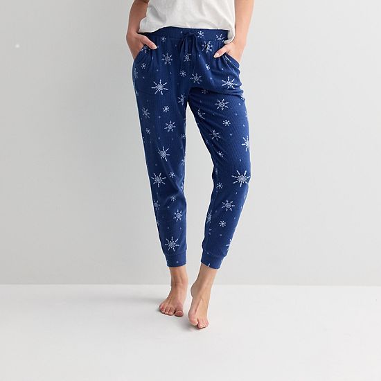 Women's Sonoma Goods For Life® Ribbed Cuffed Holiday Pajama Pants