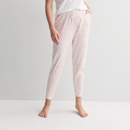 Women's Sonoma Goods For Life® Ribbed Cuffed Holiday Pajama Pants