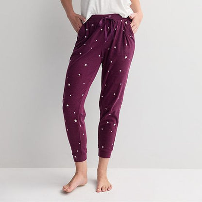 Women's Sonoma Goods For Life® Ribbed Cuffed Holiday Pajama Pants