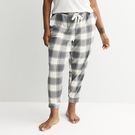 Plus Size Sonoma Goods For Life® Ribbed Cuffed Pajama Pants