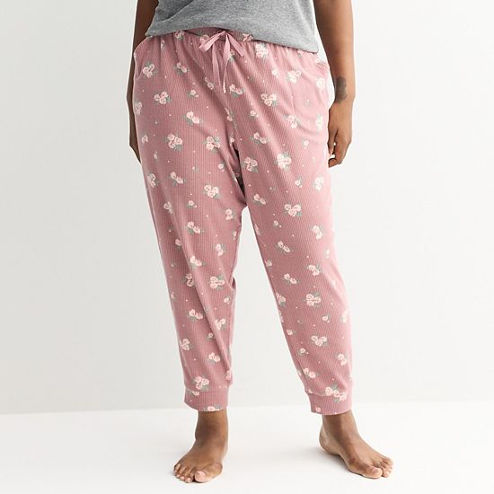 Plus Size Sonoma Goods For Life® Ribbed Cuffed Pajama Pants