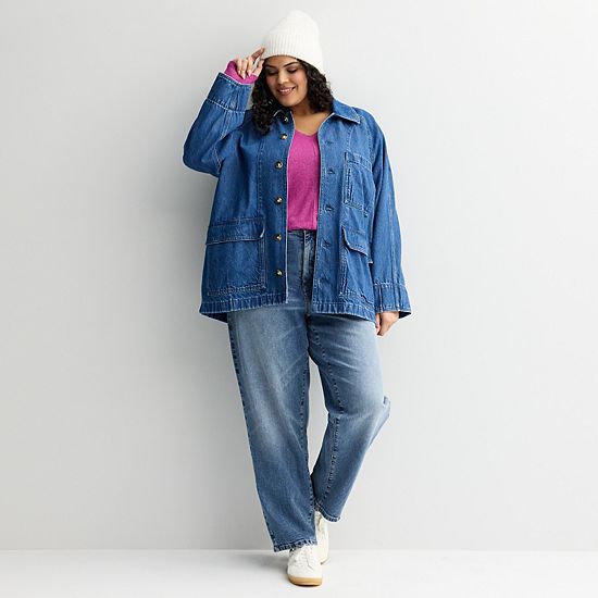 Plus Size Sonoma Goods For Life® Cozy V-Neck Long Sleeve Tunic
