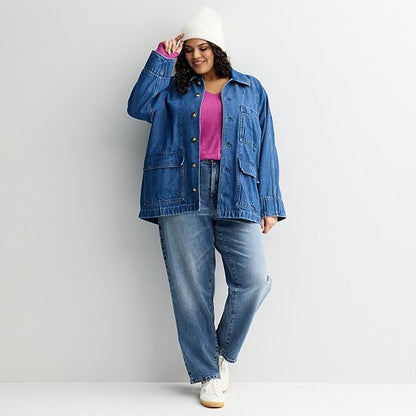 Plus Size Sonoma Goods For Life® Cozy V-Neck Long Sleeve Tunic