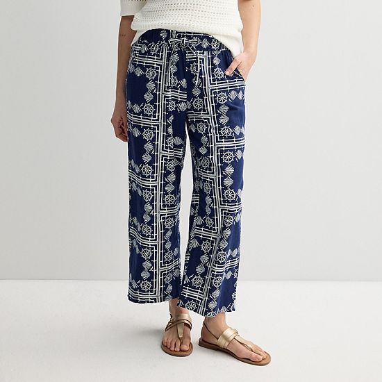 Women's Sonoma Goods For Life® Linen Wide Leg Ankle Pants