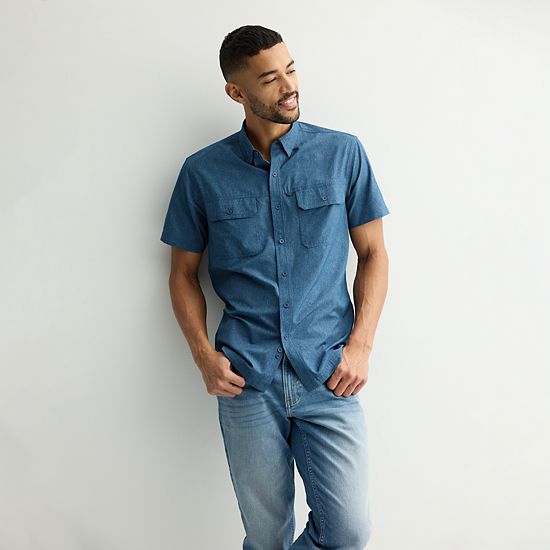 Men's Sonoma Goods For Life® Outdoor Short Sleeve Button-Down Shirt